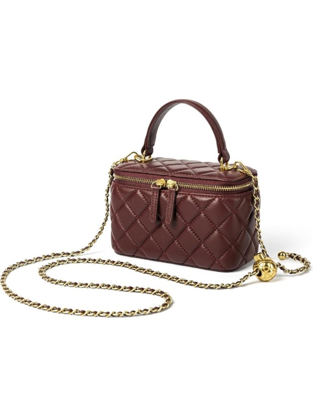 Small Leather Crossbody Purse for Women | Mini Top Handle Box Bag, Chic